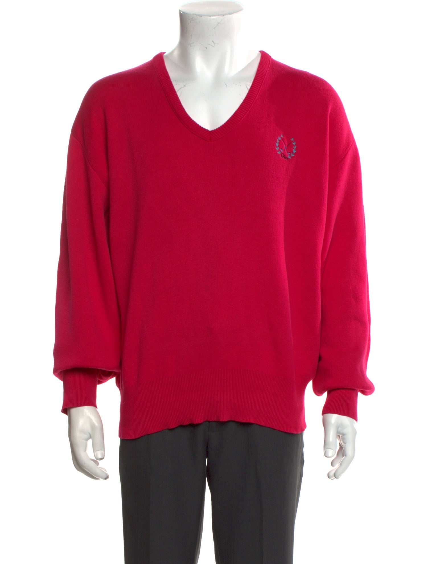 Christian Dior V-Neck Long Sleeve Pullover